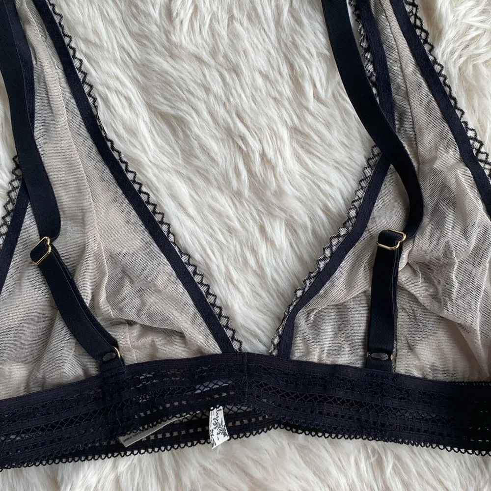 Free People Floral Black Lace Alia Bralette - Picture 5 of 7